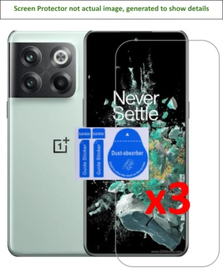 3x OnePlus 10T 5G Screen Protector w/ cloth and installation stickers - Image 1 of 3