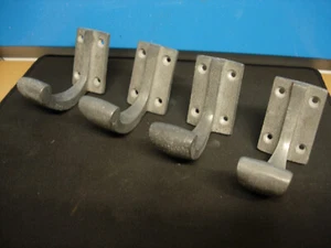Set of Four Vintage French Art Deco Aluminium Coat Rack Hat Hooks - Picture 1 of 4