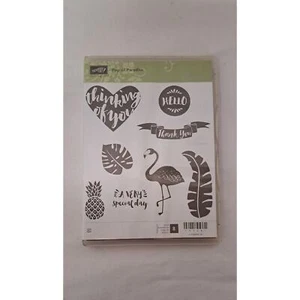 Retired STAMPIN UP POP OF PARADISE STAMP SET CLING RUBBER NEW A29494 Brand New - Picture 1 of 3