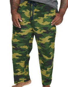 NEW - Sonoma 2XLT Mens 2XL TALL Soft Fleece Green Camo Pajama Pants W/ Pockets - Picture 1 of 12
