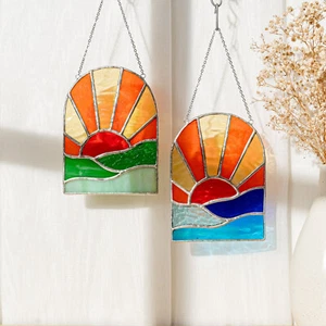 Atrapasol de vidrio, vidrio colorido, decoración de la naturaleza, arte solar de ventana - Imagen 1 de 10