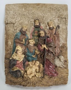 Polystone Nativity Scene Birth of a King 3D Wall Plaque - Picture 1 of 10