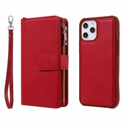 Para iPhone 12 11 Pro Max SE 8 7 6s Magnético Desmontable Billetera Cuero Estuche Cubierta Foto 1 de 4