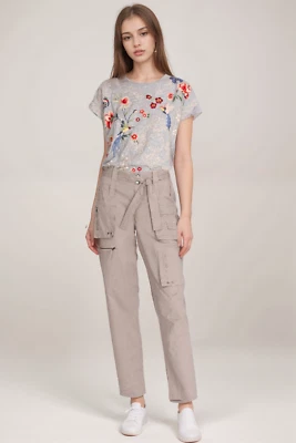 Pantalones cargo Johnny Was Pete & Greta Tyla con cinturón Boho Chic P67022 NUEVOS * Foto 1 de 4