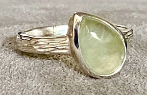 Anillo de plata de ley 925 con cuarzo limón en forma de pera talla 6 - Imagen 1 de 7