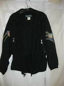 CHAQUETA KAELIN Cortavientos Talla Media Forrada Años 80 Negra Tropical Mujer De Colección - Imagen 1 de 11