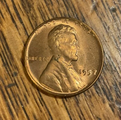 1957 Lincoln Wheat Cent BU CUD Error On '9' & '5' - Image 1 of 3