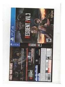 Resident Evil 3 PS4 ARTWORK ONLY Authentic NO TRACKING - Picture 1 of 1