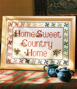 "HOME SWEET COUNTRY HOME"" Coloridos Molinetes Patrón Punto de Cruz V10" - Imagen 1 de 1