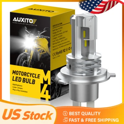 For Motorcycle H4 LED Hi/Lo Bulb Light Beam Front Super Bright Headlight M4 - Image 1 of 4