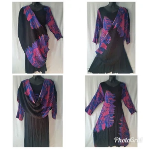 Women Clothing Majic Dress convertible Maxi African Free Size Plus Black Purple - Picture 1 of 8