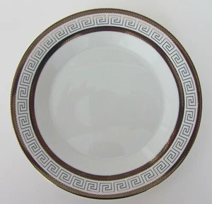 SET-4 Joseph Sedgh Antique Greek Black Gold 8" Dessert Salad Plate Porcelain NEW - Picture 1 of 4