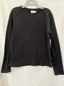 Wonder Nation Girls Long-Sleeve Pucker Knit Shirt Size XXL Black NEW - Picture 1 of 4