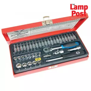 Juego de enchufes CK Tools T4655 Sure Drive 1/4" Drive c/w 39 piezas y estuche de metal - Imagen 1 de 3
