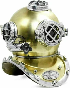 18" Brass Nautical Designer Divers Helmet Scuba US Navy Mark IV Diving Helmet - Picture 1 of 6