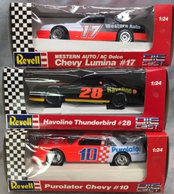 3~1/24Revell-91 y 92-Chevy #10 Derrike Cope~#17 Darrell Waltrip~#28 Davey Allison Foto 1 de 4