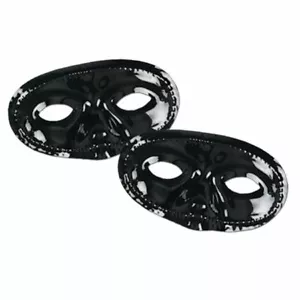 Black Half Mask w/Elastic Plastic 1 Each Mardi Gras Favor Costume Prop - Picture 1 of 1