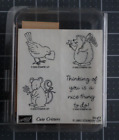 Stampin Up! Set of 4 Cute Critters Rubber Stamps Hedgehog Bird Mouse NOS