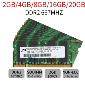 Micron 20GB 16GB 8GB 4GB 2GB DDR2 667MHz PC2-5300S 200Pin Laptop Memory LOT BT - Picture 1 of 18