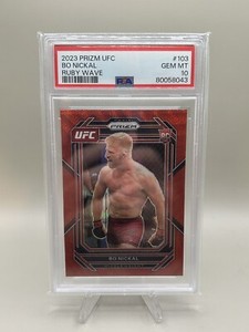 2023 Panini Prizm UFC Ruby Wave #103 Bo Nickal Rc Rookie PSA 10 Gem Mint