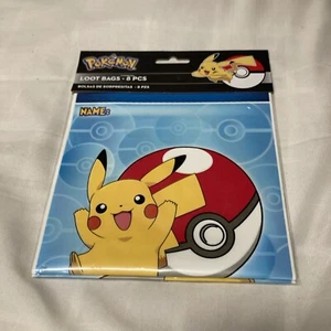 NOS Pokemon Core Folded Loot Bag 8 Pieces Goody Bag Swag Bag 2017 Party NIB New - Picture 1 of 7