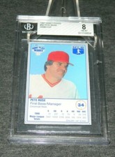 Pete Rose 1987 Kraft Home Plate Hero Hand Cut #34 BGS 8