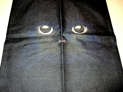 Square Cotton Canvas Black Cat Face Pillow Cover 17" x 17" NEW (#81) - Image 1 of 4