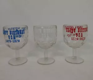 Happy Birthday USA Glasses set of 3 - Picture 1 of 4