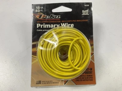 Deka 00390 18 Gauge Primary Wire, Yellow, 40' - Image 1 of 4