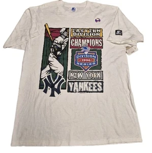 VTG NY Yankees Eastern Division Champs 1996 Men's Single Stitch T-shirt XL White - Picture 1 of 12