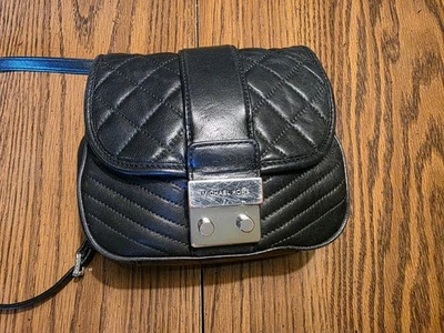 Michael Kors Sloan Small Top Handle Satchel Leather/Chain Crossbody Black - Image 1 of 4