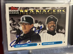 GENE LAMONT AUTOGRAPHED SIGNED 1993 TOPPS MANAGERS CARD DON BAYLOR WHITE SOX COA - Picture 1 of 1