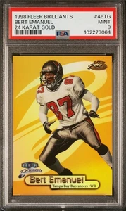 Fleer Brilliants 1998 oro de 24 quilates #46TG Bert Emanuel 22/24 PSA 9 POP 1 sin alto - Imagen 1 de 6