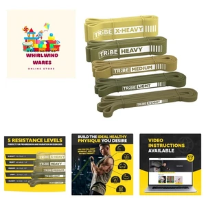 Long Resistance Bands for Working Out Men and Women - Set of 5 Pull-Up Bands,... - Picture 1 of 8