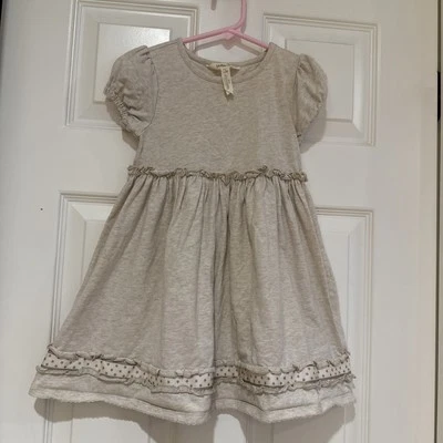 Matilda Jane Girl's 4  Dress Tan Heather Ruffle With Star Ribbon - Image 1 of 4