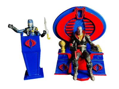 GI Joe 3D Printed Cobra Throne + Podium for 6” Figures (Cobra Commander / Destro - Image 1 of 4