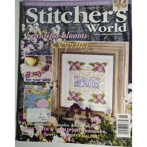 Stitcher's World Cross Stitch Magazine May 2002 Flowers, Peacock, Strawberries - Picture 1 of 10