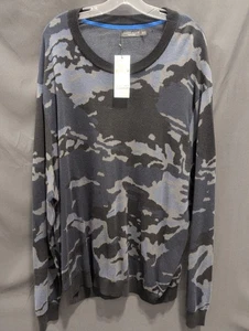 Perry Ellis Motion Dark Sapphire Camo Crew Neck Sweater, Men's Size 3XL NWT - Picture 1 of 5