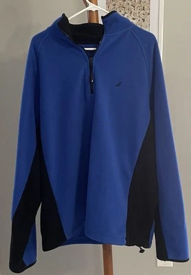 Chaqueta Pullover Polar Nautica 1/4 Cremallera Para Hombre Talla XL Azul Negro Sudadera Logo Foto 1 de 4
