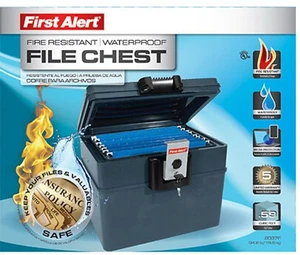First Alert 2037F Water and Fire Protector File Chest 0.62 Cubic Feet Gray - Picture 1 of 9