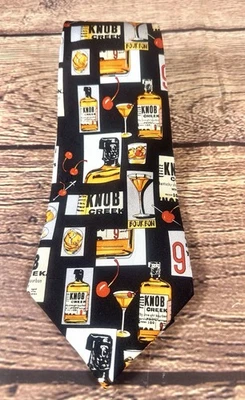 Corbata Nicole Miller Vintage 100% Seda Cosida a Mano 58"L 4"W 2003 Knob Creek. Nuevo Foto 1 de 4