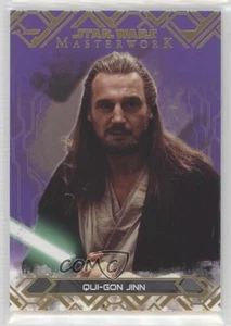 2017 Topps Star Wars Masterwork Purple 46/50 Qui-Gon Jinn #4 wd9 - Picture 1 of 3