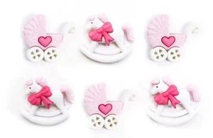 Dress it up 3D Embellishments - Buttons - Novelty - Horse and Buggy / Pram Girl - Picture 1 of 4
