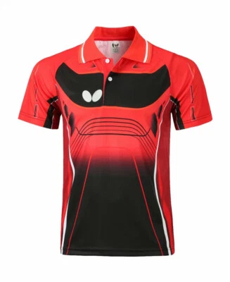 Roupas de tênis de manga curta esportivas borboleta infantil adulto roupa de badminton T - Imagem 1 de 4