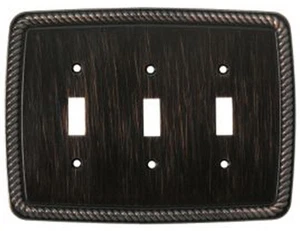 3 Gang Dreifach Lichtschalter Abdeckung SEIL Wandplatte VENEZIANISCHE BRONZE 126415 - Bild 1 von 1