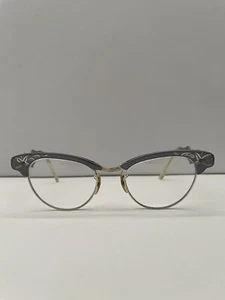 Vintage  Aluminum Metal Cat Eye 50’s 60's Retro Glasses  size 4 - 5 1/2 - Picture 1 of 18