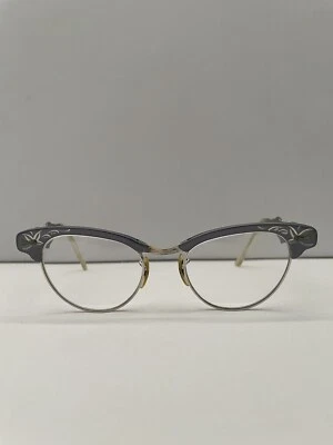 Винтажный алюминиевый металлический кошачий глаз 50-х 60-х ретро очки размер 4 - 5 1/2 - Изображение 1 из 4