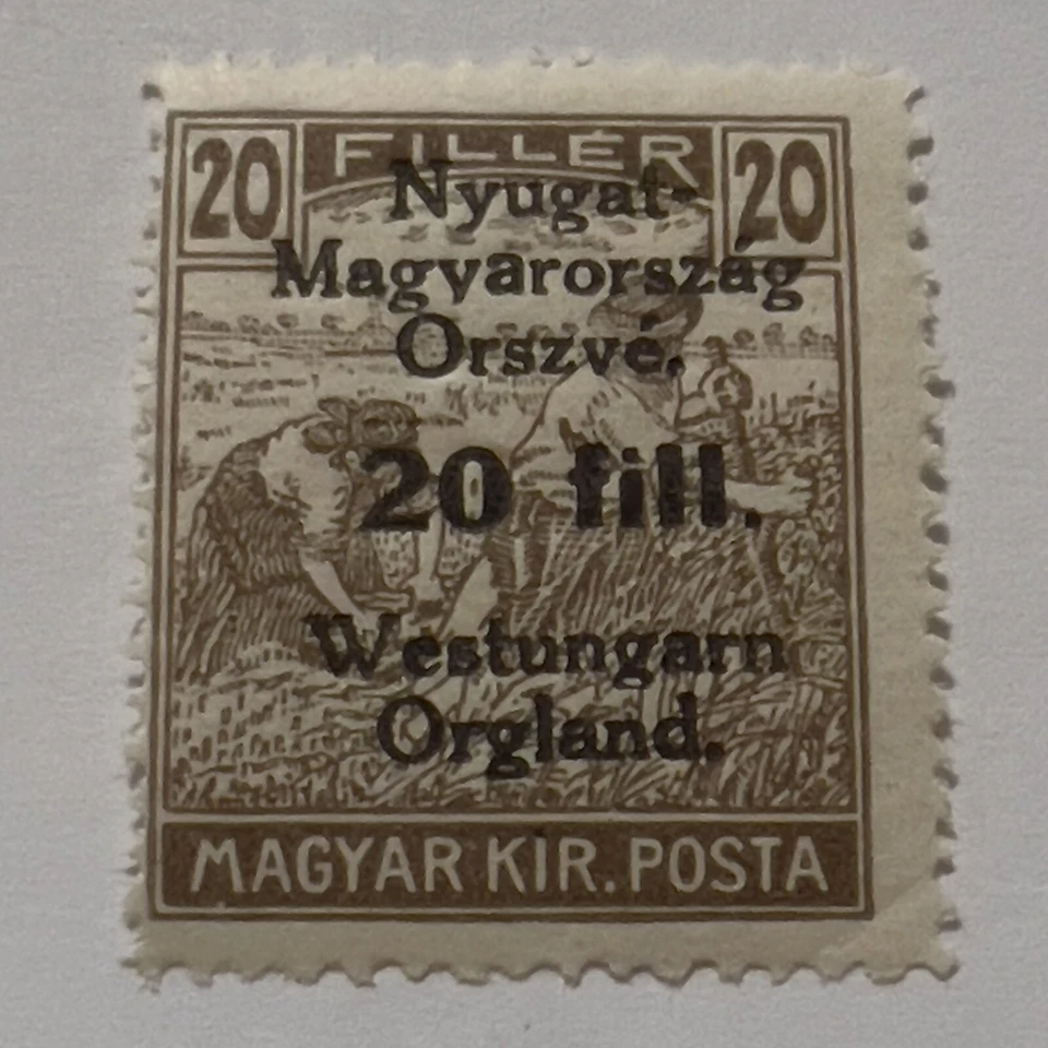 1921 WESTERN HUNGARY MINT MNH OVERPRINT STAMP MI#62 NYUGAT-MAGYARORSZAG ORSZVE - Image 1 of 2