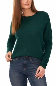 Vince Camuto Womens Green Stretch Ribbed Center Seem Drop Shoulders Long Sleeve - Picture 1 of 4