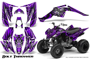 YAMAHA RAPTOR 350 GRAPHICS KIT CREATORX DECALS STICKERS BOLT THROWER PURPLE - Picture 1 of 1